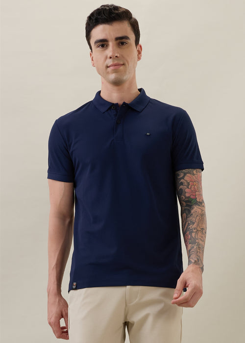Cherry Half Sleeve Polo: Navy