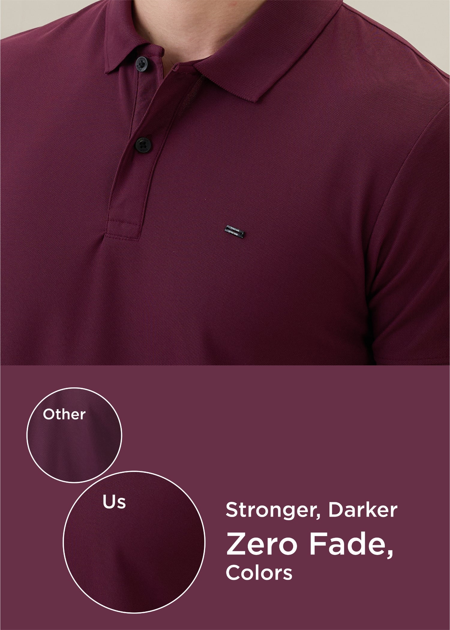 Cherry Half Sleeve Polo: Wine