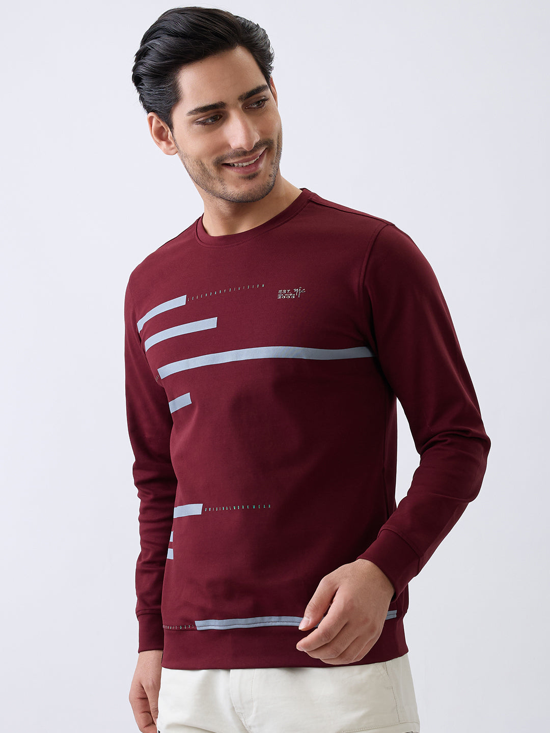 Branding Full Sleeve Printed Pullover: Wine