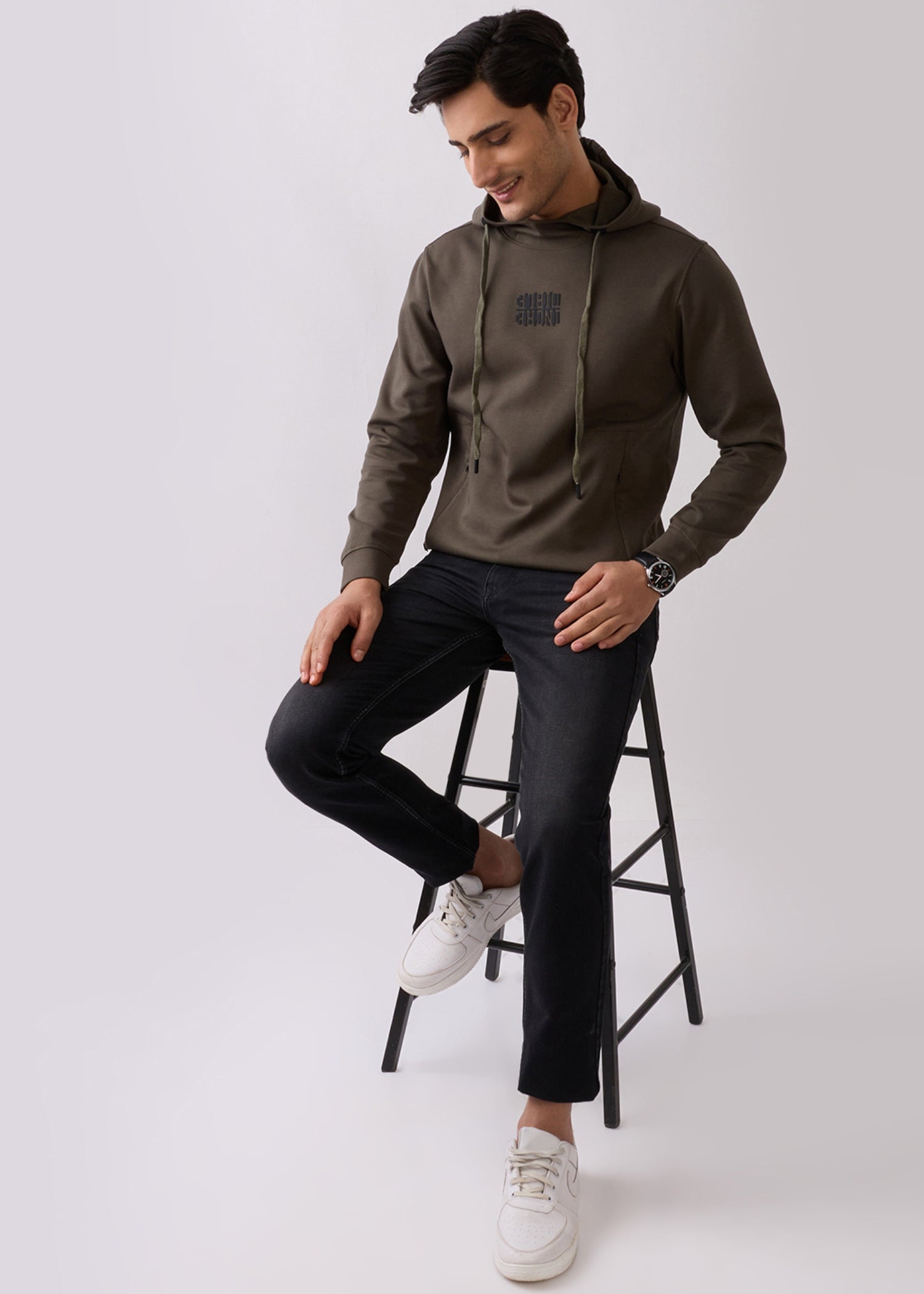 Incredible Printed Hoodie: Olive