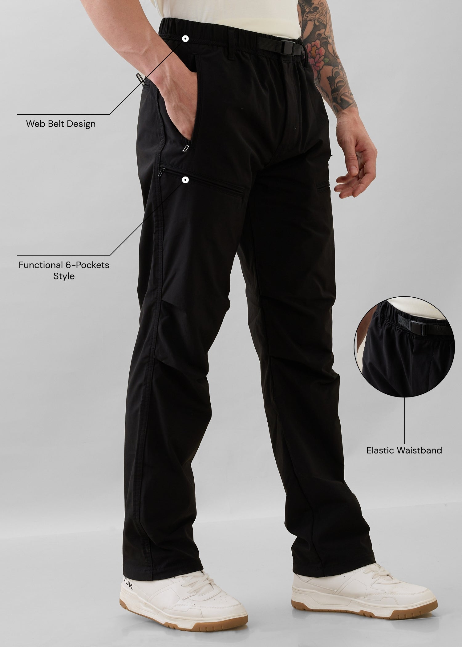 Grovill Polycotton Baggy Cargo: Black