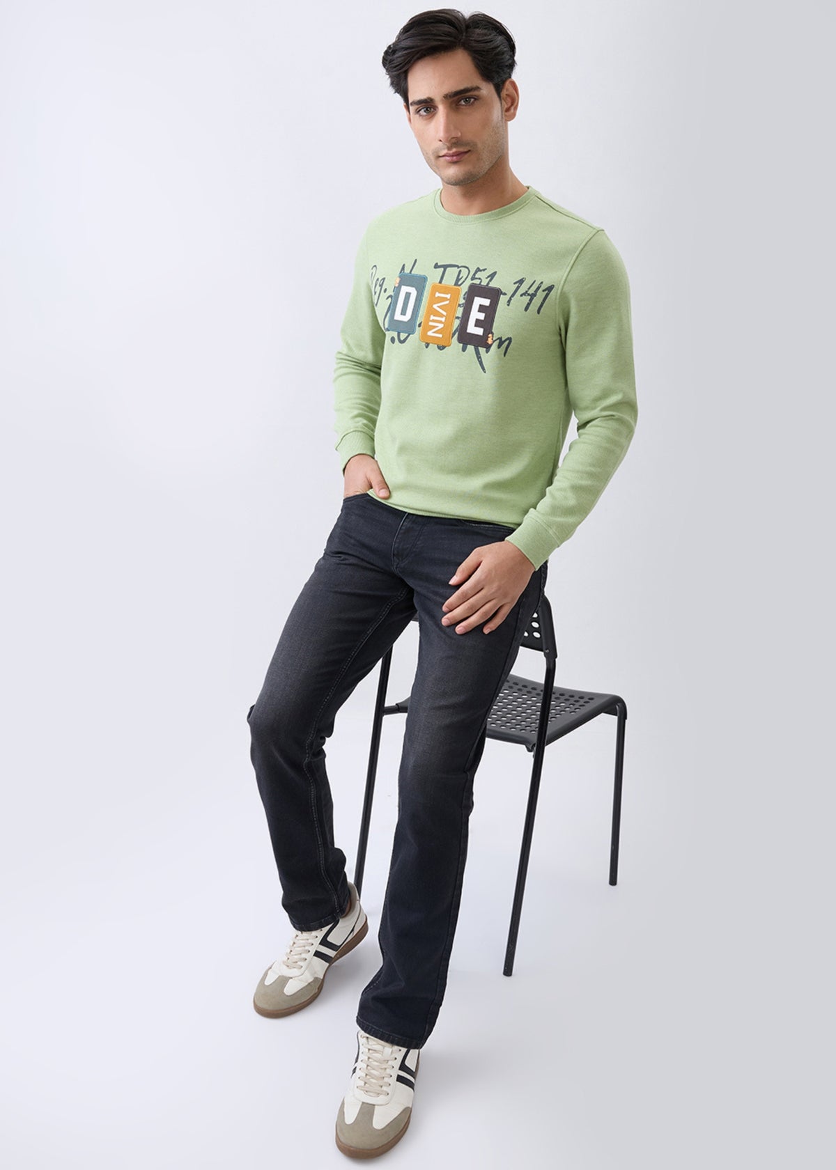 Divine Graphic Full Sleeve T-Shirt: Green