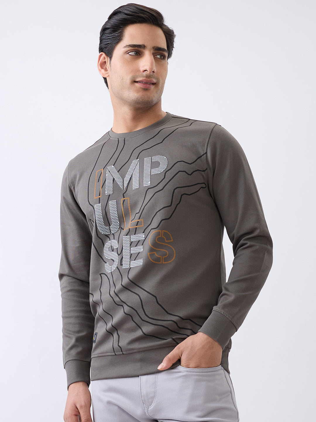 Impulses Fitted Sweatshirt: Olive
