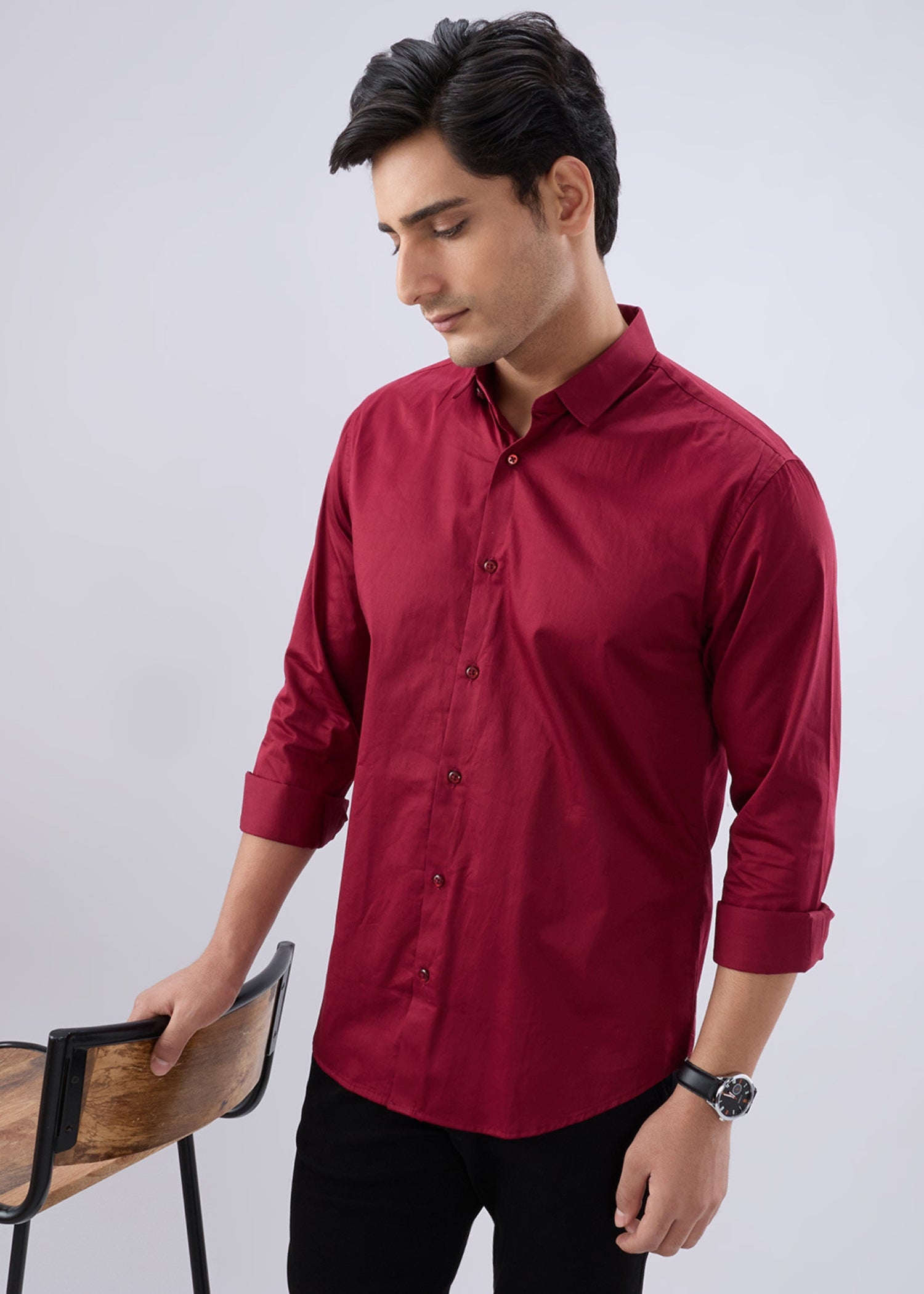 Carlson Solid Full Sleeve Shirt