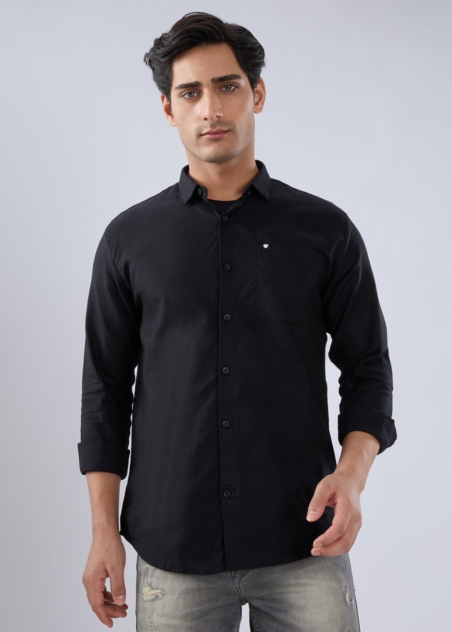 Keen Solid Full Sleeve Shirt: Black