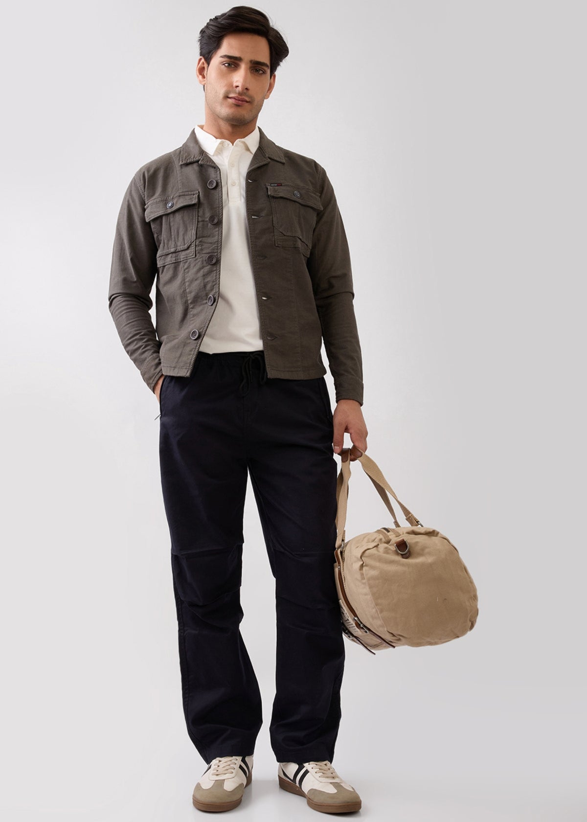 Maximo Utility Denim Jacket: Olive