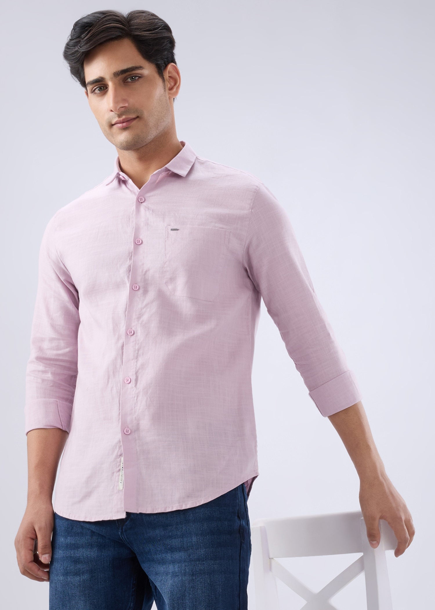 Keen Solid Full Sleeve Shirt: Lavender