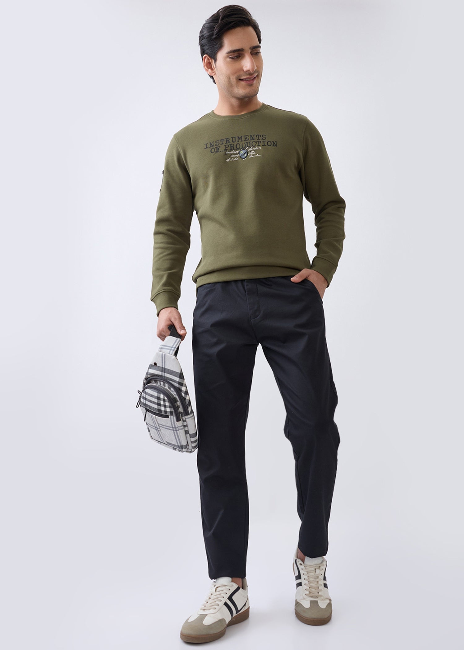 Instruments Graphic Full Sleeve Sweatshirt: Olive