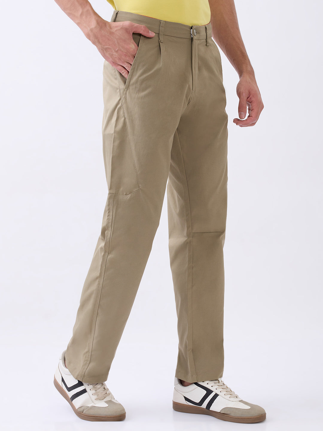 Rotica Straight Fit Formal Trouser: Khaki