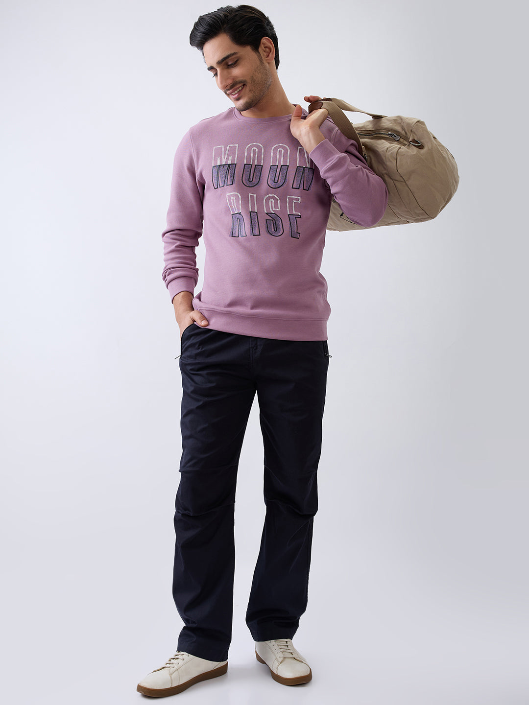 Moonrise Graphic Full Sleeve Pullover: Onion