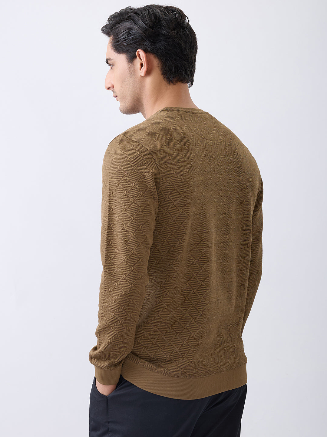Pope Textured Full Sleeve Sweatshirt: Tan