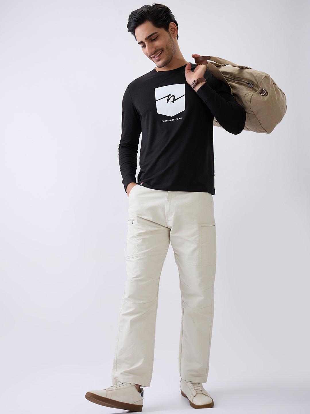 Star 1 Fitted Full Sleeve Pullover: Black