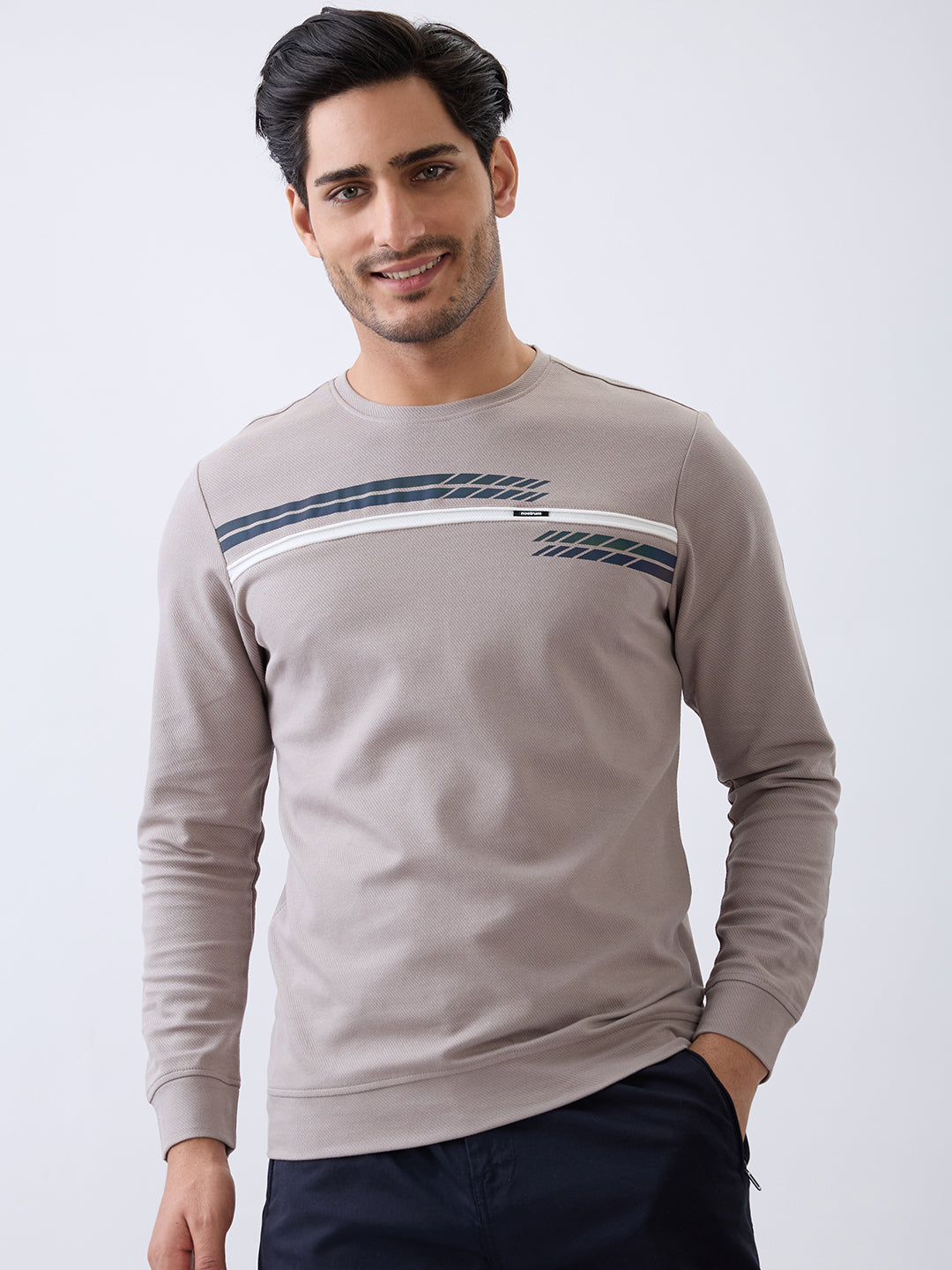 Borrow Full Sleeve T- Shirt: Beige
