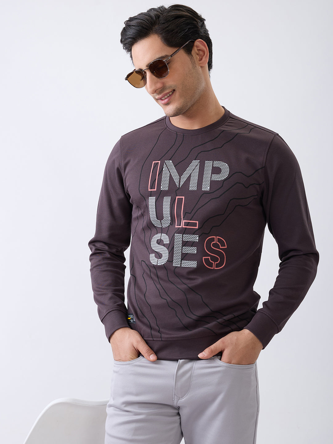Impulses Fitted Sweatshirt: Charcoal