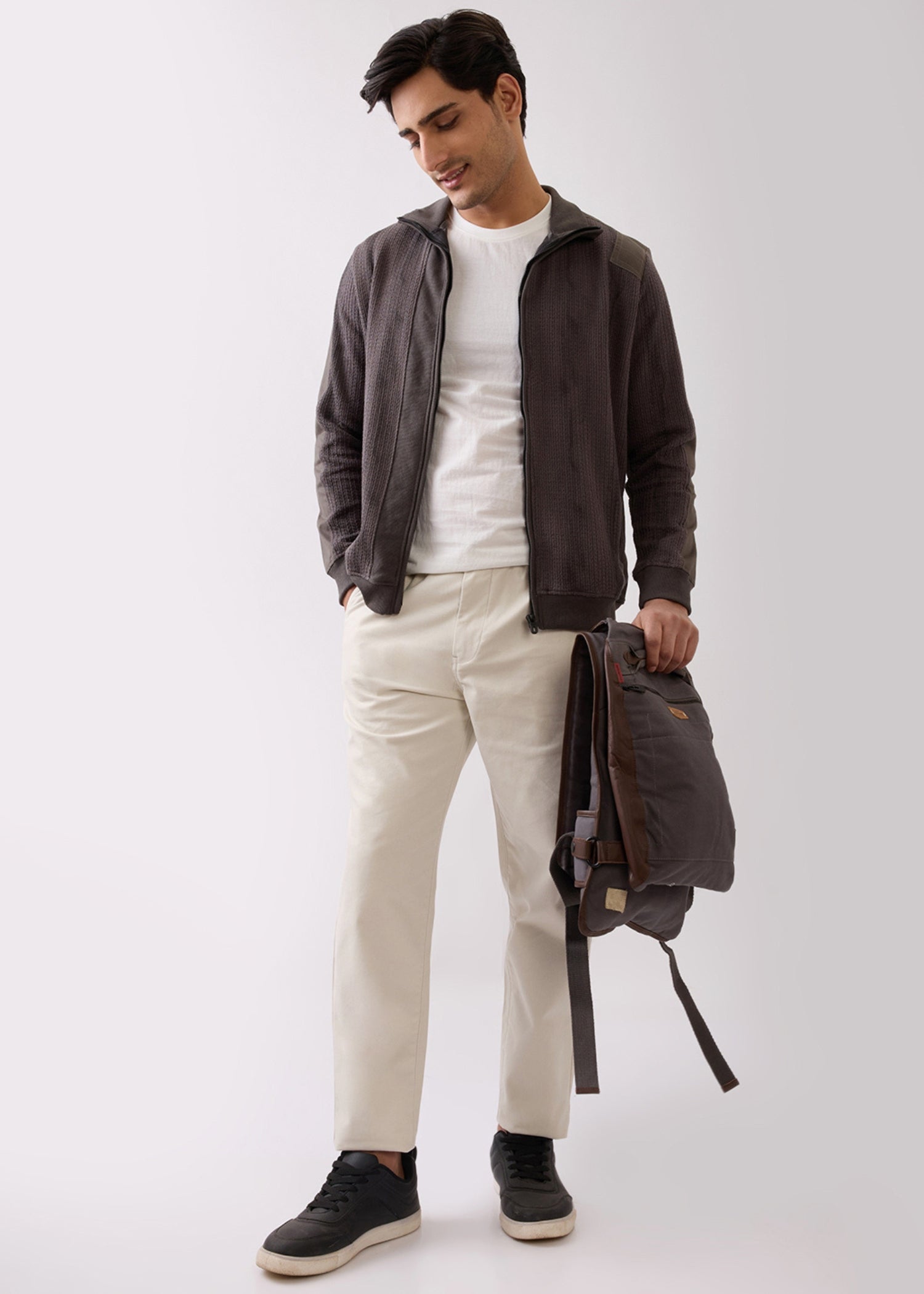 Taket Zipper Jacket: Charcoal