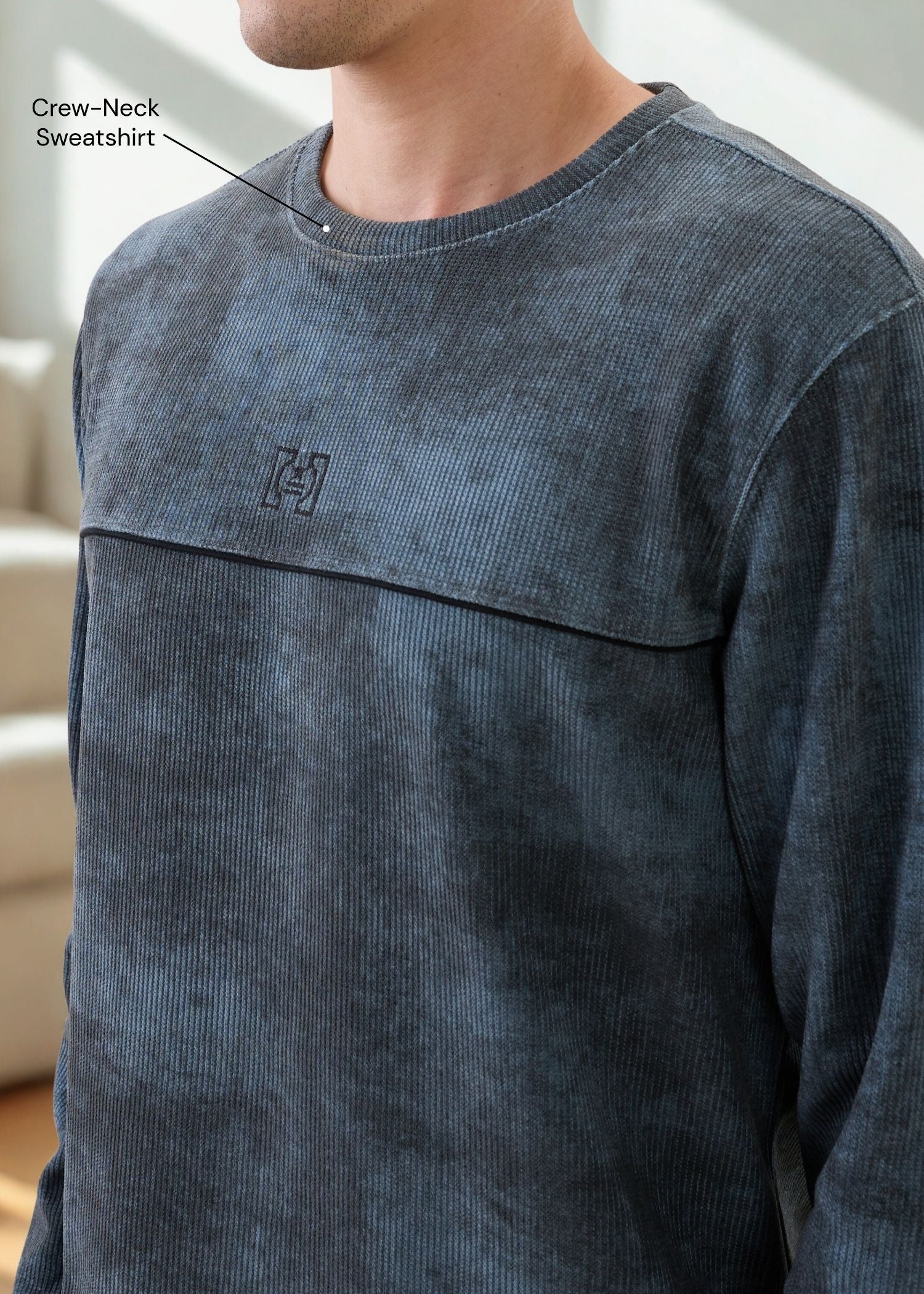 Addicted Distressed Pullover: Stone Grey