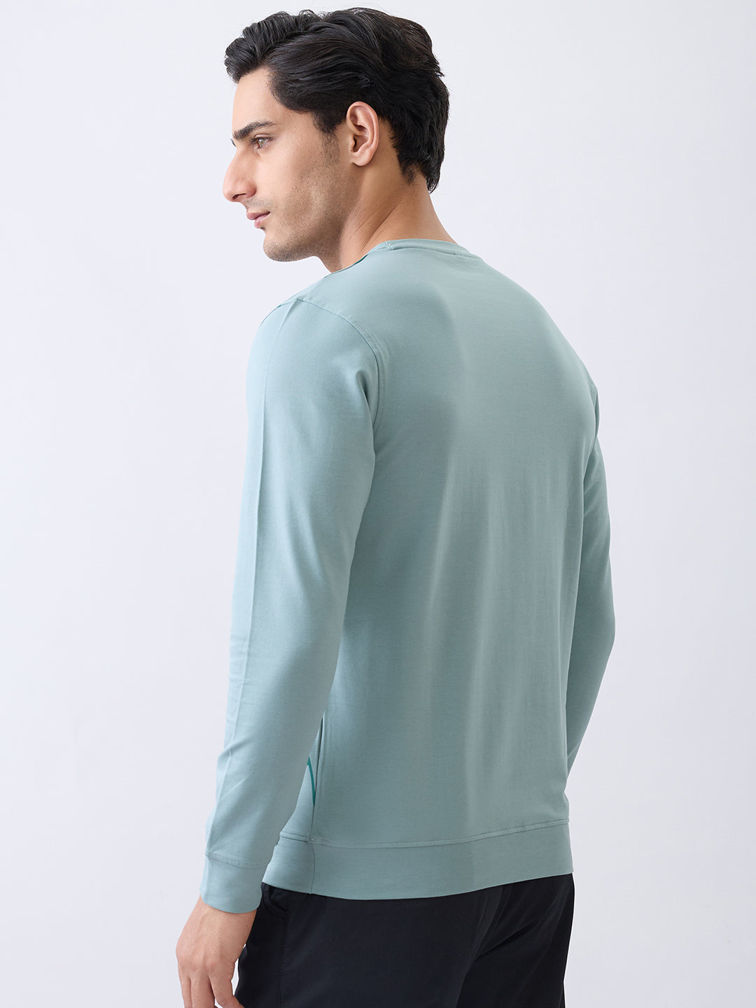 Myself Graphic Full Sleeve T-Shirt: Sea Green