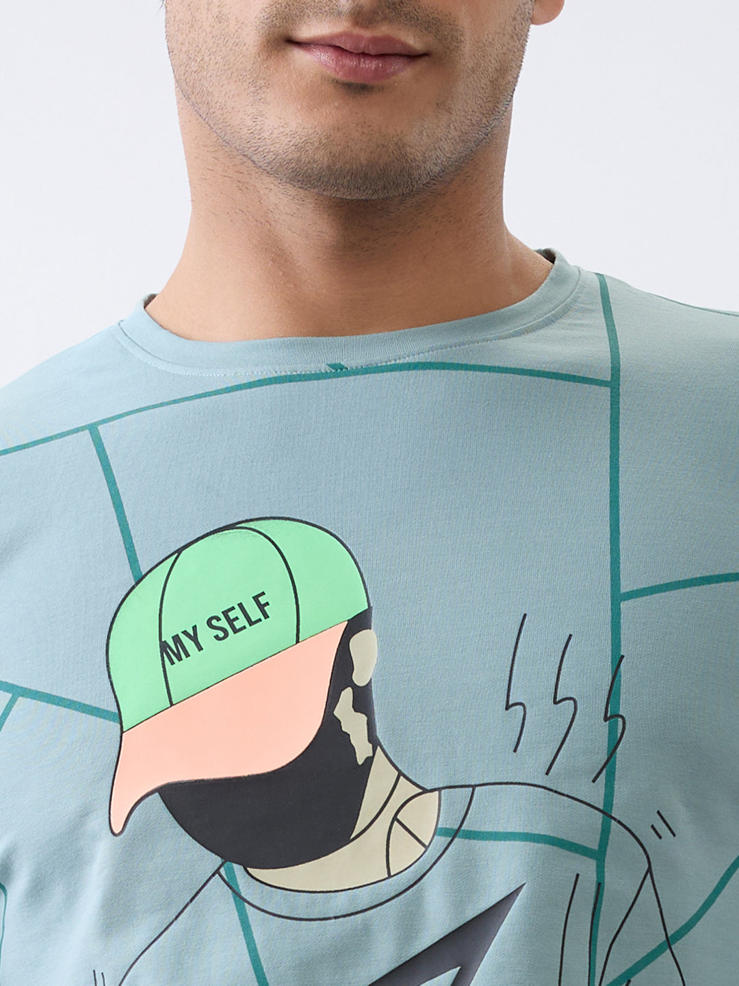 Myself Graphic Full Sleeve T-Shirt: Sea Green