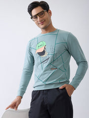 Myself Graphic Full Sleeve T-Shirt: Sea Green