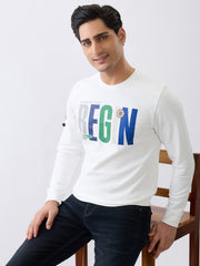 Distance Printed Full Sleeve T-Shirt :White