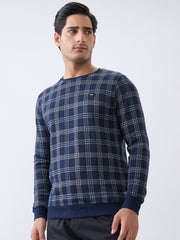 Preview Plaid Full Sleeve Sweatshirt: Navy
