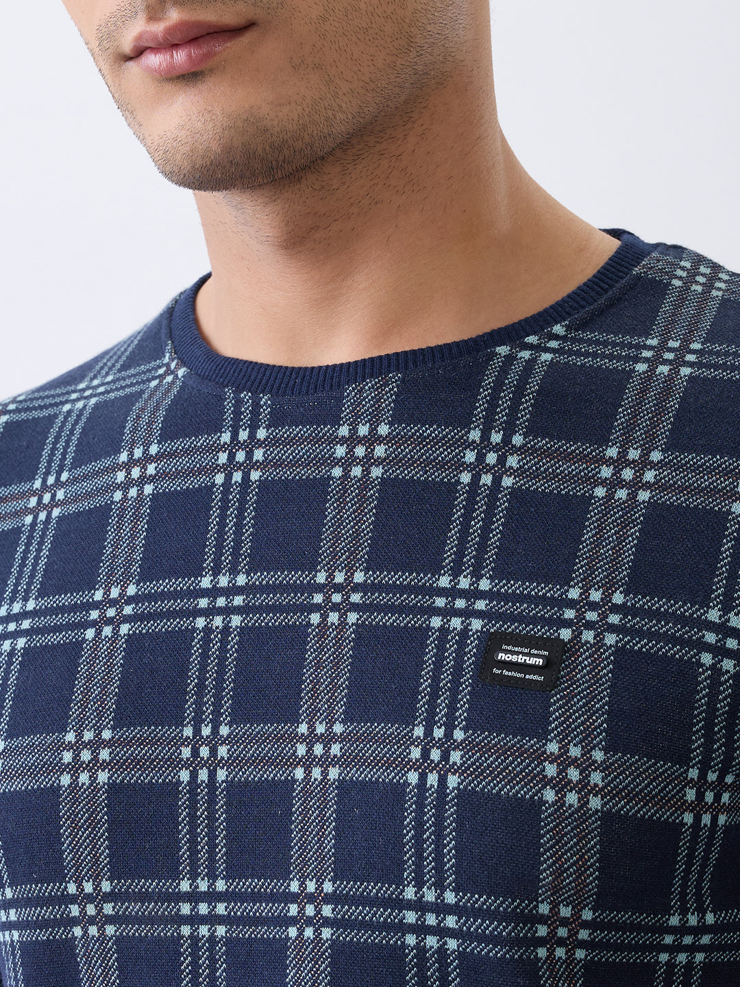 Preview Plaid Full Sleeve Sweatshirt: Navy
