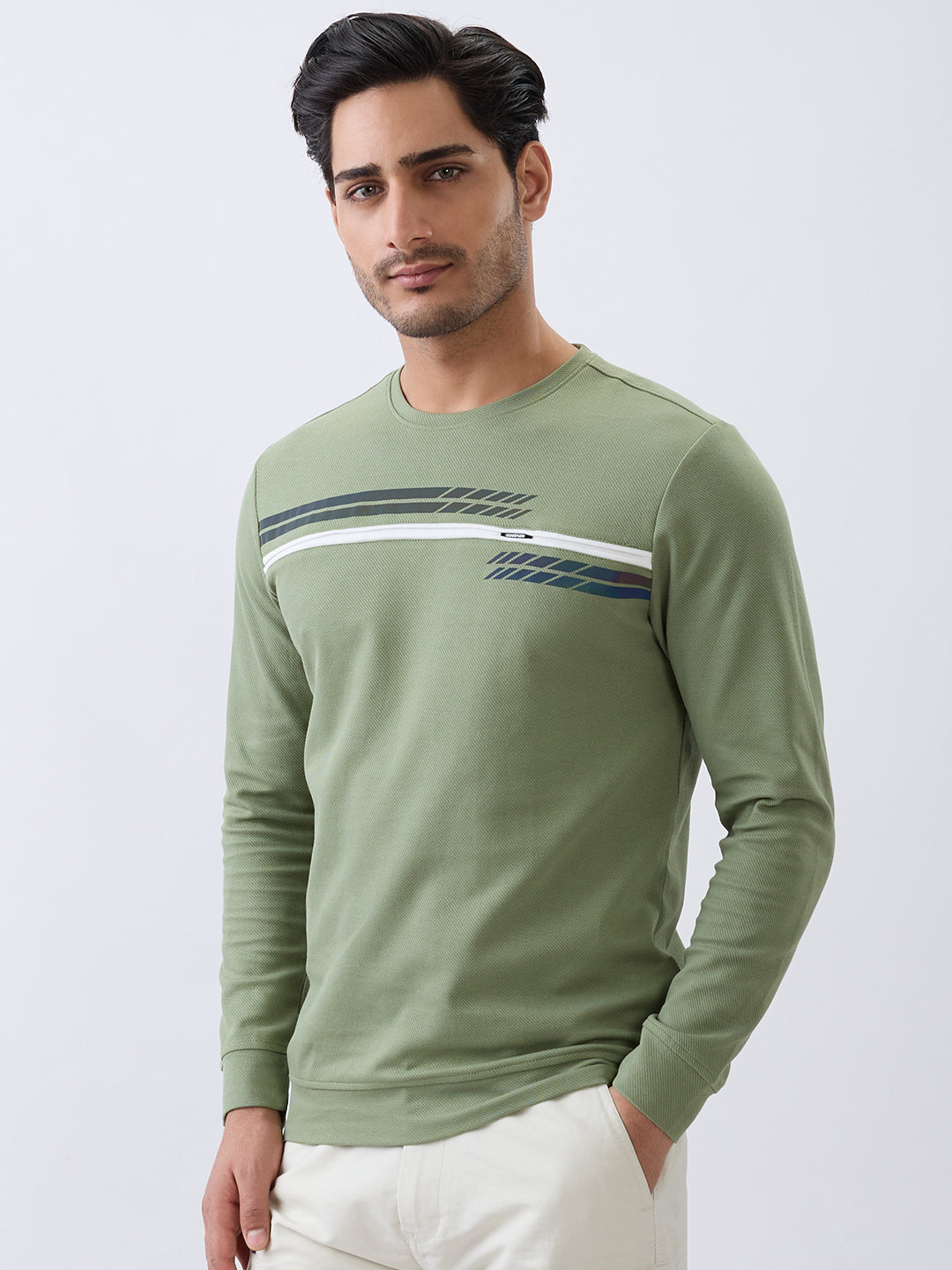 Borrow Full Sleeve T- Shirt: Green