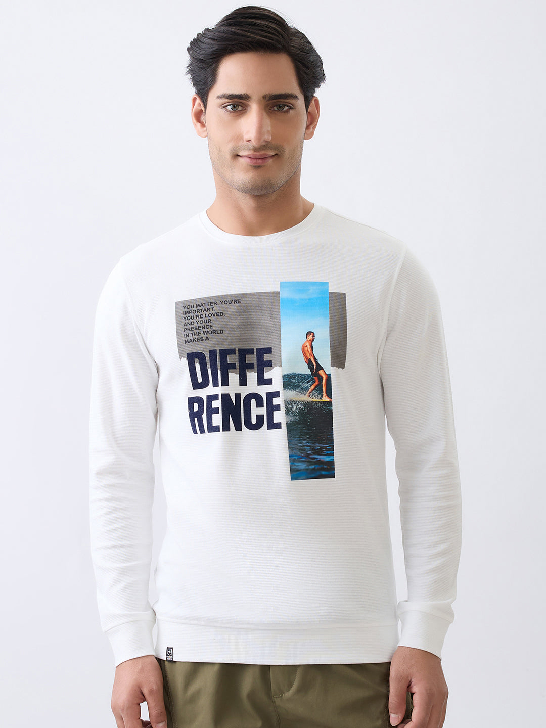 Matter Typography Fitted Sweatshirt: White