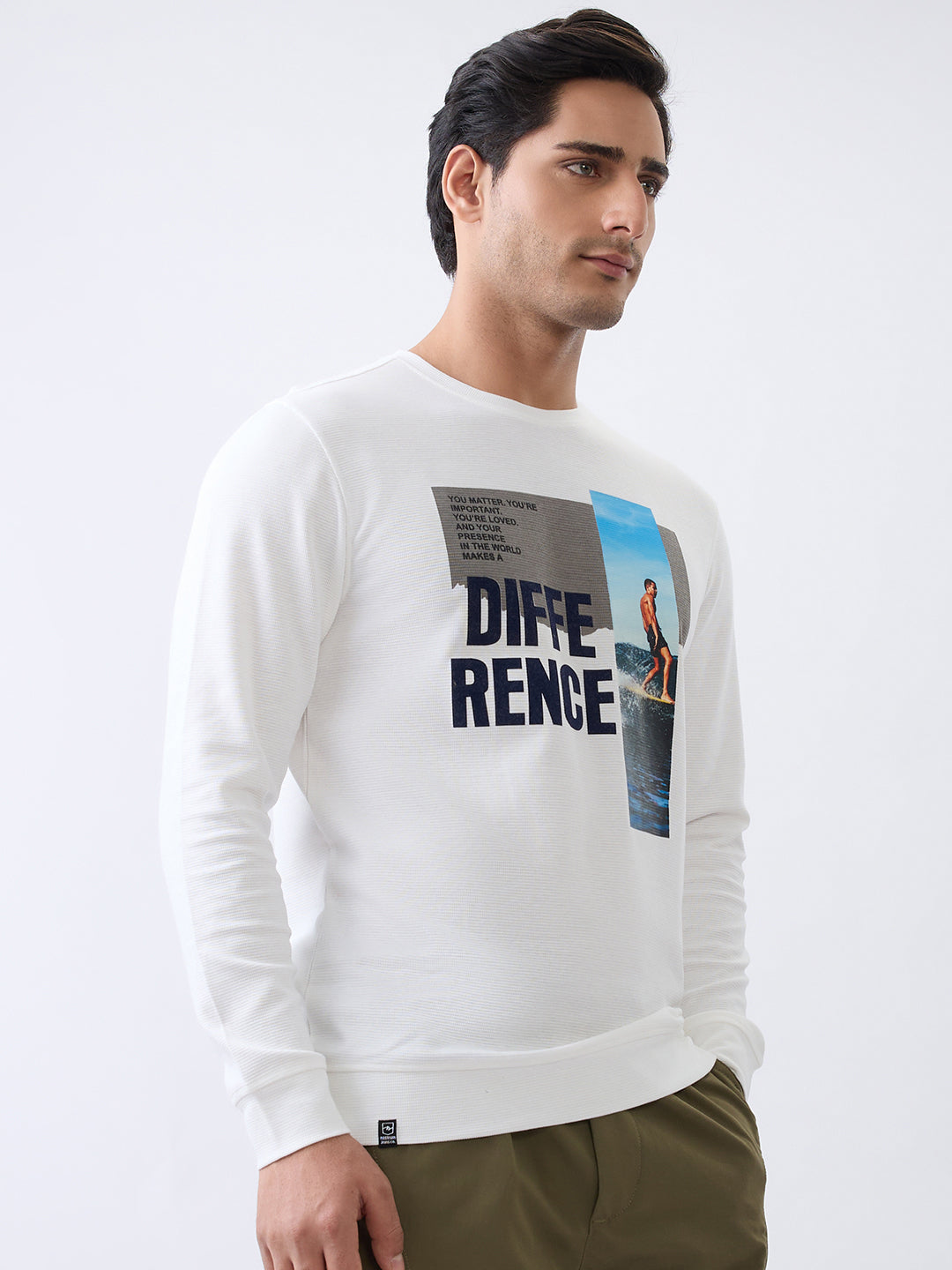 Matter Typography Fitted Sweatshirt: White