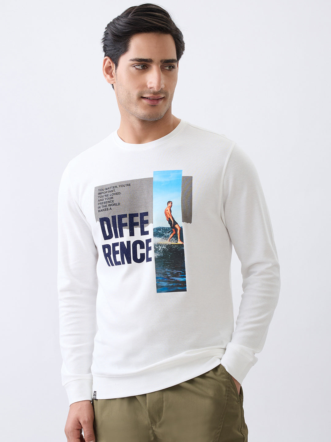 Matter Typography Fitted Sweatshirt: White