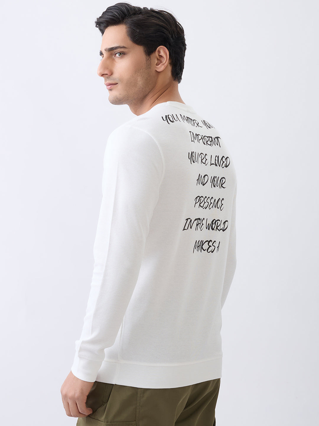 Matter Typography Fitted Sweatshirt: White