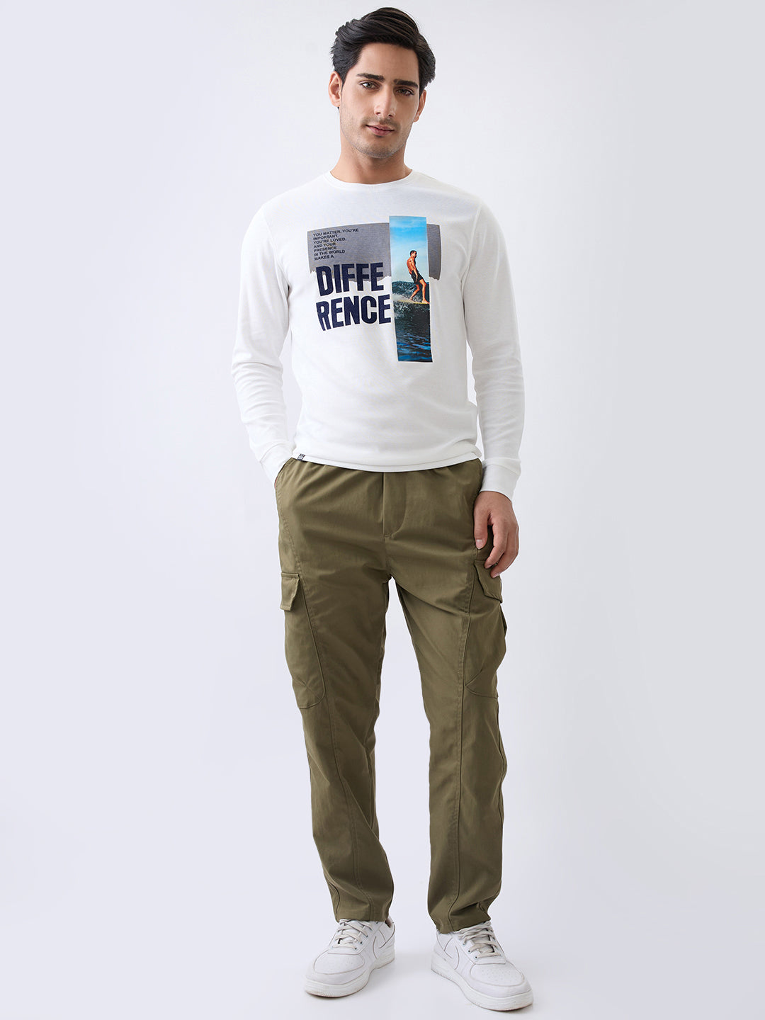 Matter Typography Fitted Sweatshirt: White