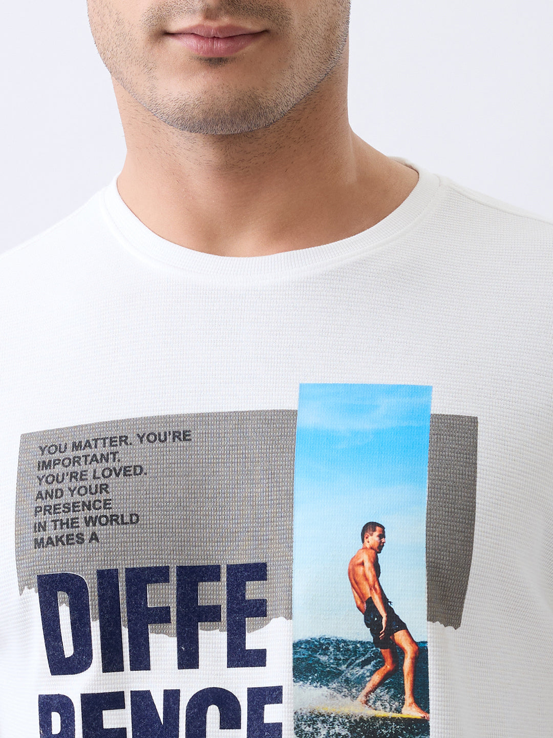 Matter Typography Fitted Sweatshirt: White