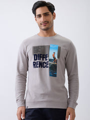 Matter Typography Fitted Sweatshirt: L.Grey