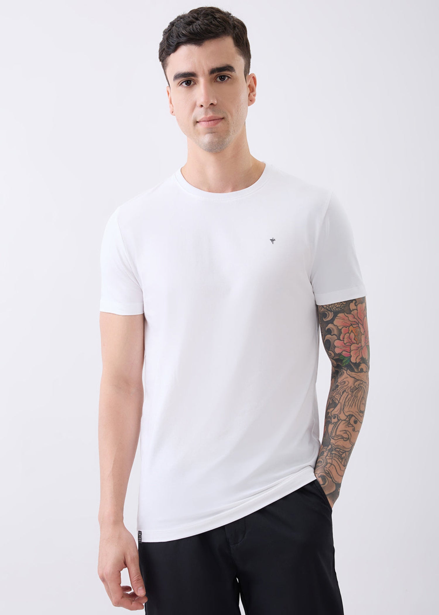 Arch Solid Half Sleeve T-Shirt: White