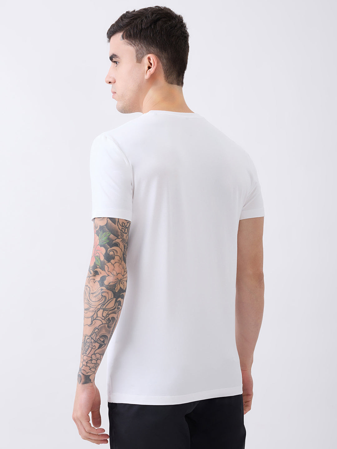 Arch Solid Half Sleeve T-Shirt: White