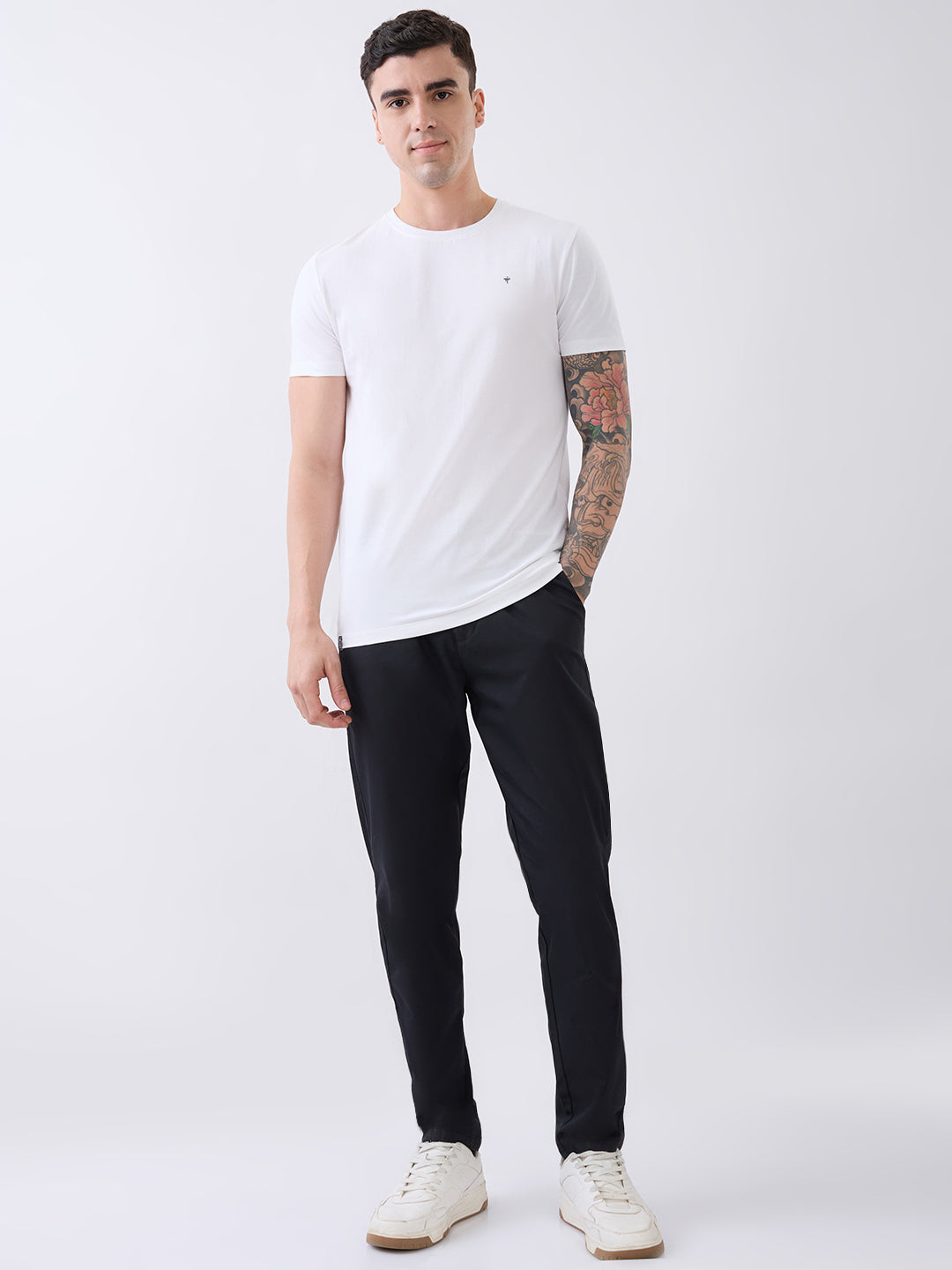Arch Solid Half Sleeve T-Shirt: White