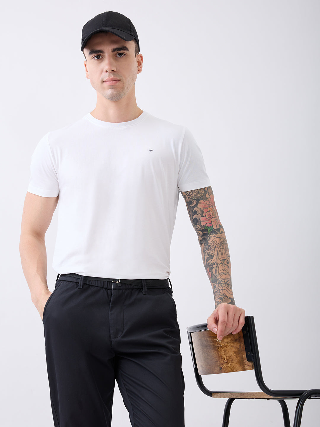 Arch Solid Half Sleeve T-Shirt: White