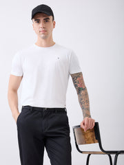 Arch Solid Half Sleeve T-Shirt: White