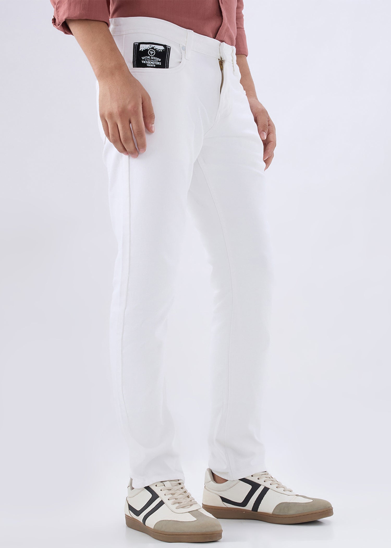 Crest Regular Fit Jeans: White