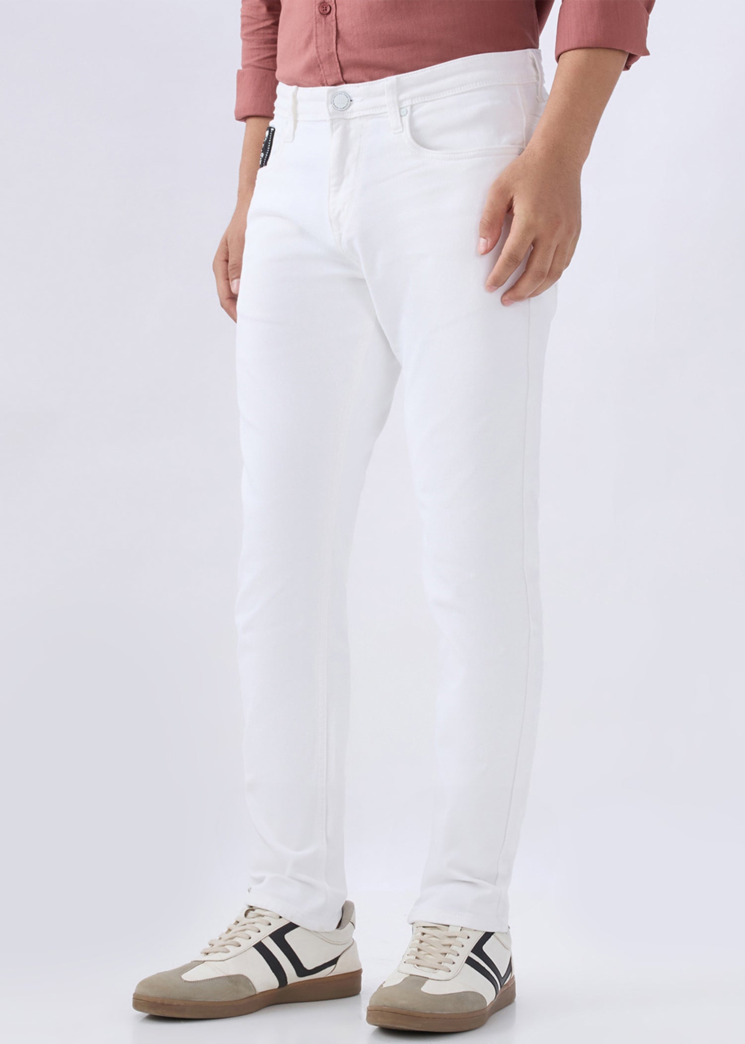Crest Regular Fit Jeans: White