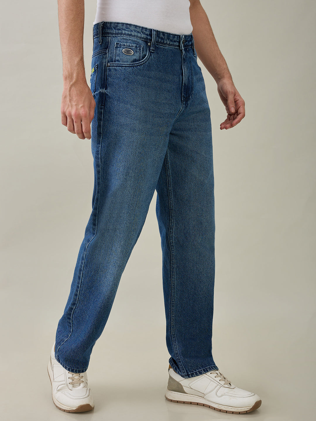 Tony A Faded Relaxed Fit Jeans: Blue