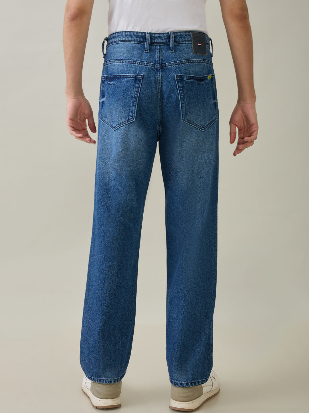 Tony A Faded Relaxed Fit Jeans: Blue