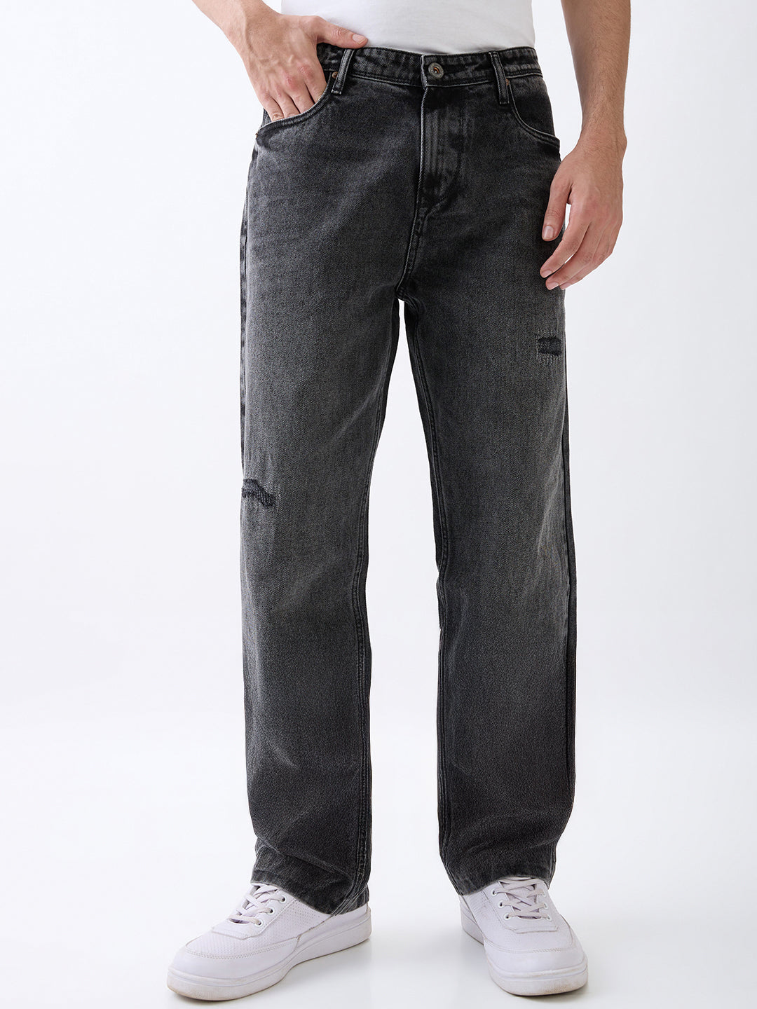 Men’s Distressed Baggy Jeans | Relaxed Fit Ripped Denim