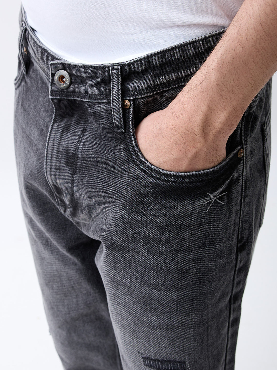Men’s Distressed Baggy Jeans | Relaxed Fit Ripped Denim