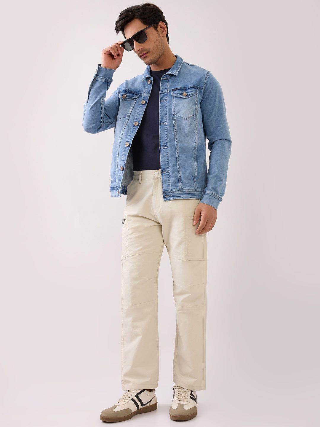 Barons Light-Wash Denim Jacket: Light Blue
