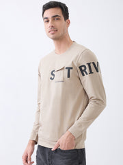 Strive Printed T-Shirt: Beige