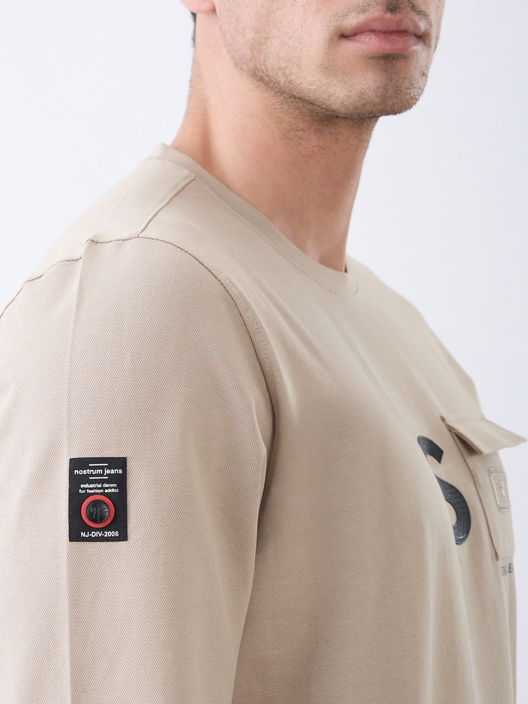 Strive Printed T-Shirt: Beige