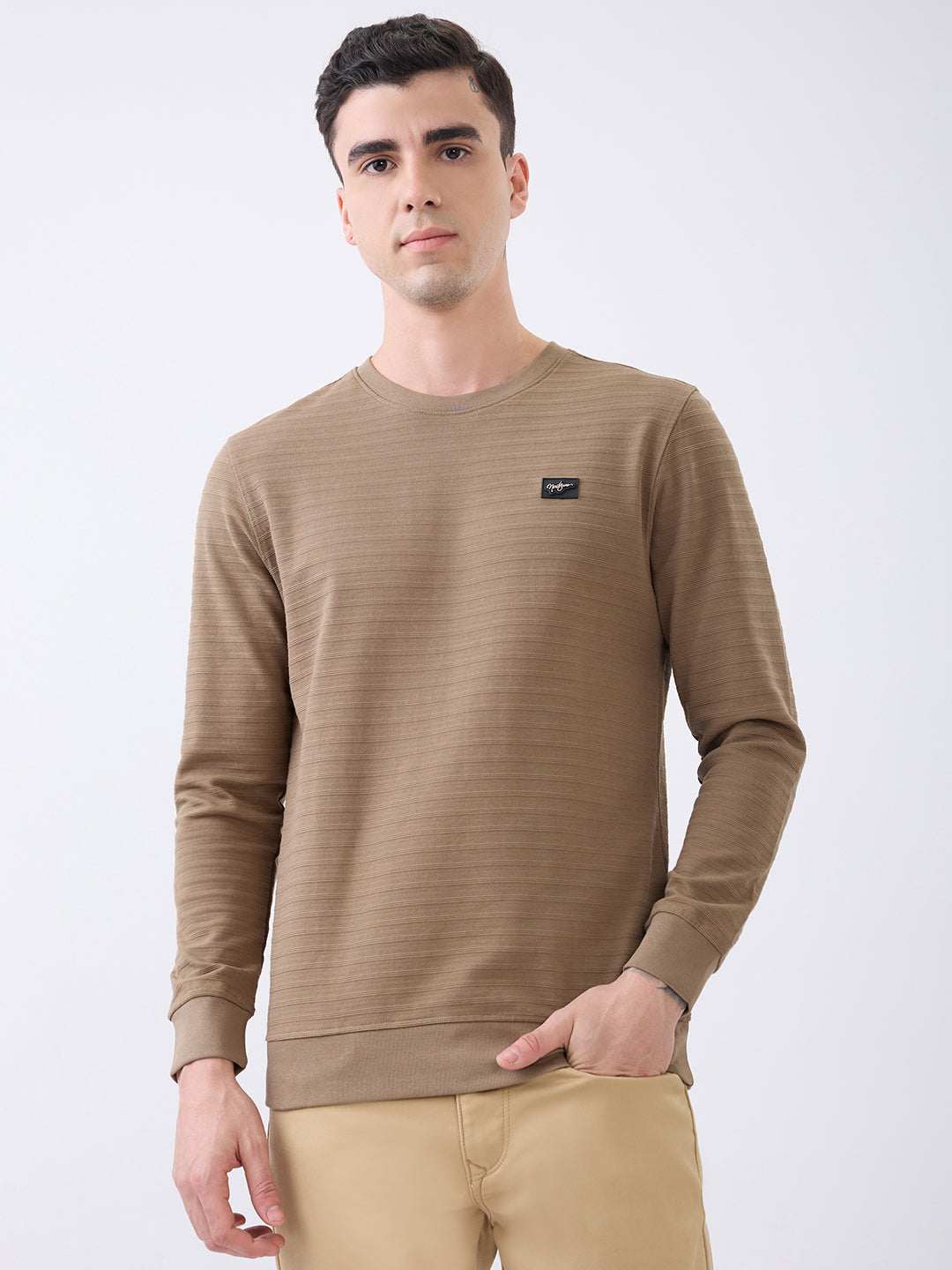 Daylight Textured T-Shirt: Brown