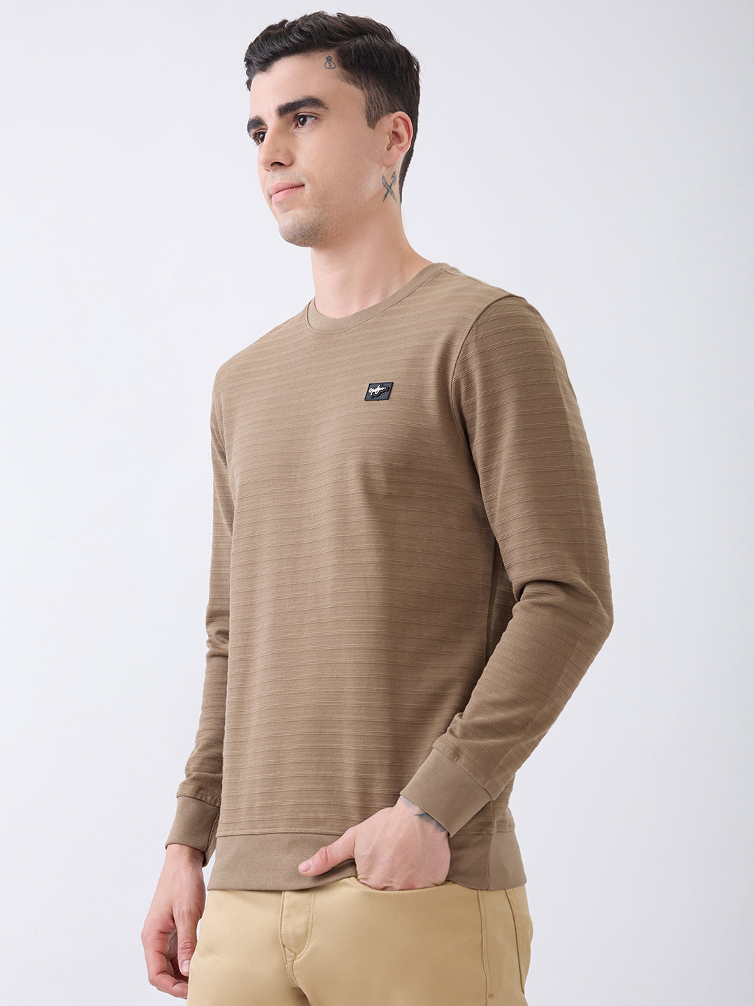 Daylight Textured T-Shirt: Brown